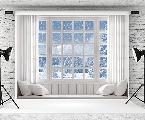 Kate 6.5×6.5ft Invierno Navidad Fondo Navidad Ventana 74ctl