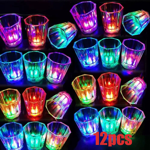 12 Tazas De Luz Led Con Purpurina, Regalo De Cumpleaños, Bod