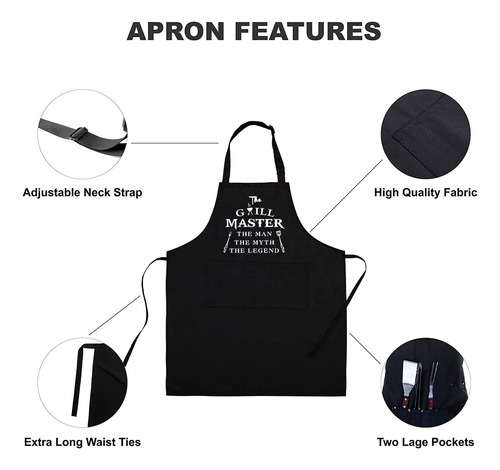 Funny Bbq Black Adjustable Kitchen Cooking Chef Aprons For M