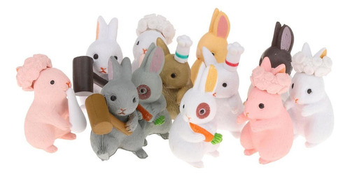 . 12 Peças De Coelho De Jardim De Fadas Mini Coelhinho De