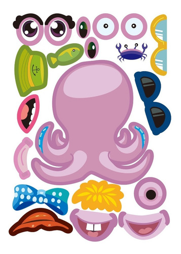 Imagen 5 de 6 de Stickers Autoadhesivos Didactico X4 Bajo Del Mar Souvenirs