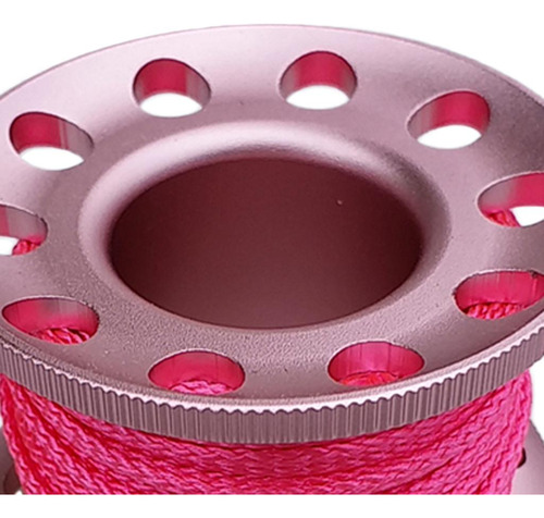 Carrete De Buceo De Aluminio Con 10m Bobina De Rosado