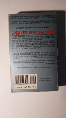 The Ender Quintet 2: Speaker For The Dead - Orson Scott Card (Usado)