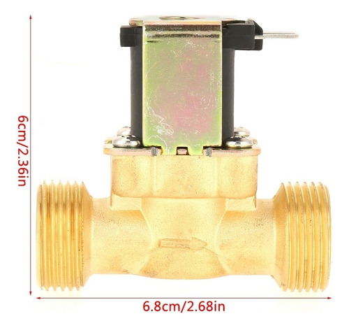 Válvula Solenoide Eléctrica 3/4 Dc 12v Aire Gas Latón N/