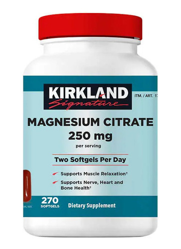 Kirkland Citrato De Magnesio 250mg Con 270 Softgels