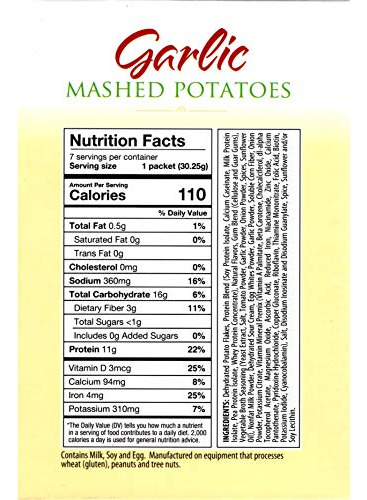 Healthsmart - Puré De Papas Cremoso Instantáneo Con Ajo Alto