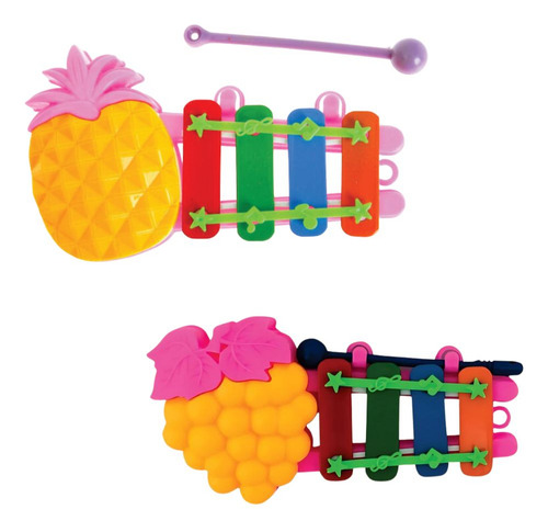 Xilofone Animais Brinquedo Musical Bebê Infantil Cor Frutas Coloridas
