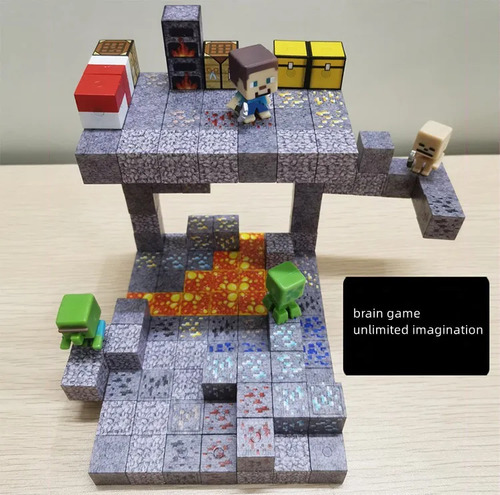 Juguete Magnético De Minecraft Con Bloque Magnético De 50 Un