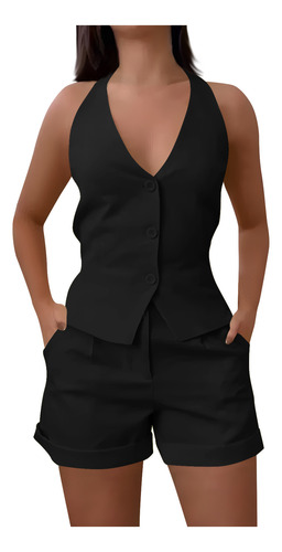 Traje Sin Mangas De Color Para Mujer Top Sin Mangas Con Cuel