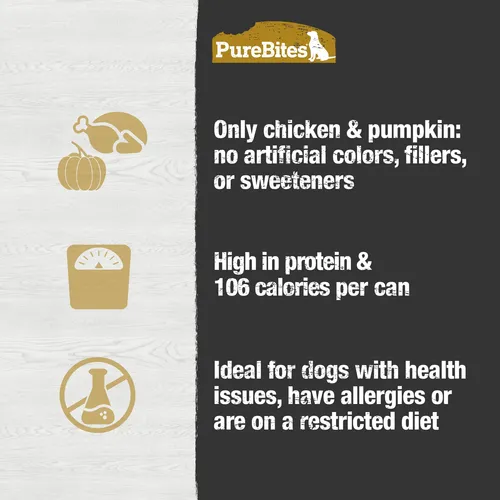 Purebites: Golosina De Pollo Y Calabaza Nutritiva Para Perro