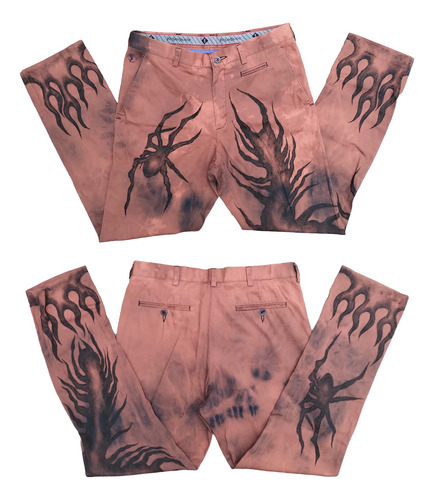 Pantalon Poison Centipede Gabardina Acid Aesthetic Pintado