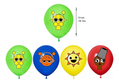 Set Decoración Globos Sprunki Cotillón - Glovers Variados Sprunki