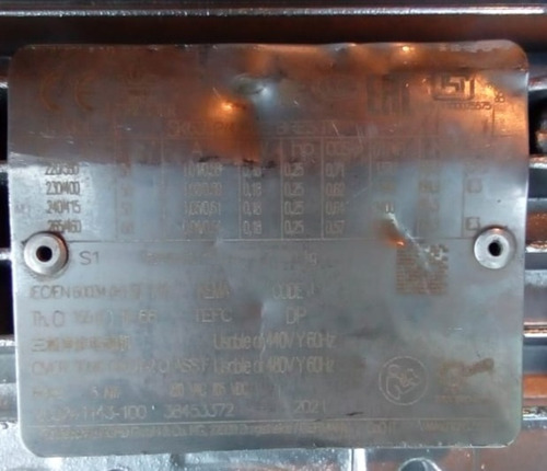 Motorreductor Reductor Nord 1/4 Hp 60 Rpm Con Freno Trifasic (Usado)