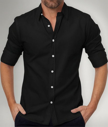 Camisa De Manga Larga Holgada A Rayas Con Botones De Solapa