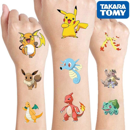 Original Pokemon Pikachu Tattoo Tatuaje Impermeable Pegatina