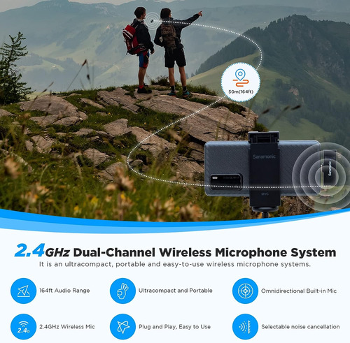 Saramonic Wireless Lavalier Microphone Para iPhone iPad 2...
