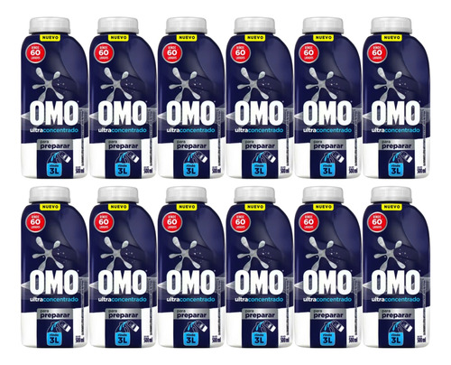 Pack 12 Detergente Omo Para Diluir 500ml Caja 12 Unidades