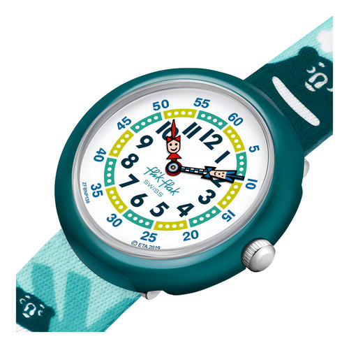 Reloj Flik Flak Beary Cute Zfbnp138c Color de la correa Verde Color del bisel Verde Color del fondo Blanco