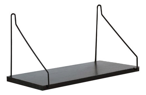 Estante De Pared Rústico Con Soportes De Metal Para La Decor