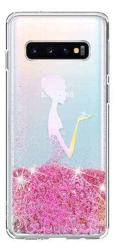 Para Galaxy S10 Plus Funda Líquida Con Purpurina Móvil Lindo