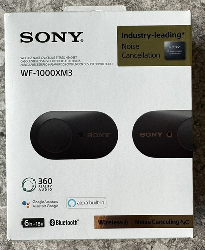 Auriculares Bluetooth Sony Inalambricos  Wf-1000xm3, Black.