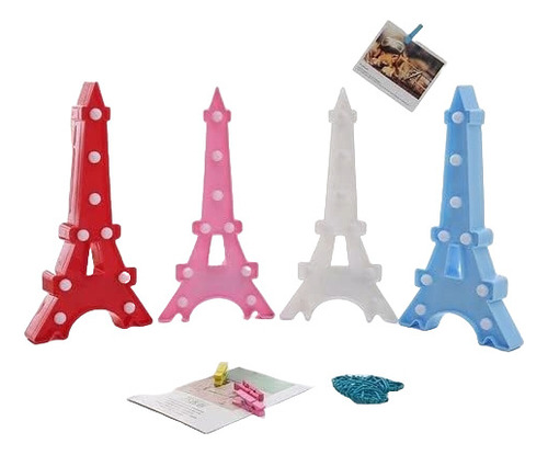 Lampara Led Torre Eiffel Pilas Diseño Vintage Luz Velador 