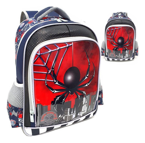 Mochila Escolar Infantil Spider Dark Aranha Mim6312