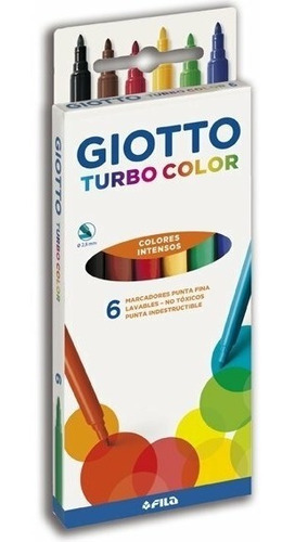 Marcador Giotto Turbo Escolar X 6 Colores(x8unidades)
