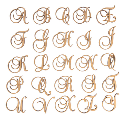 50 Letras Mdf 3cm Brock Script 