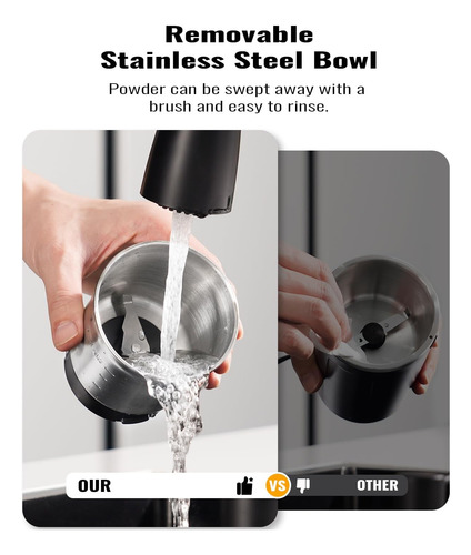 Molinillo De Café Twomeow, Molinillo Eléctrico Ajustable Con