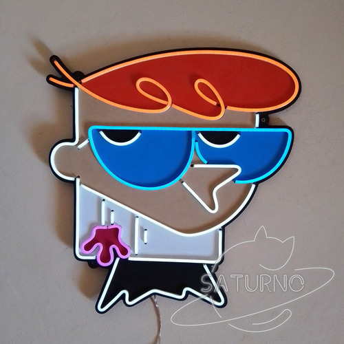 Cartel Neon Led Flex - El Laboratorio De Dexter - 54 X 50 Cm