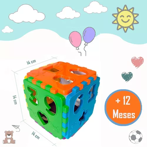 Cubo Didático Jogo De Encaixe As Peças Crianças Bebe 1 Ano - Kendy - CP