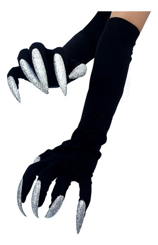 Guantes Largos For Uñas, Color Negro Bruja, Guantes For Co