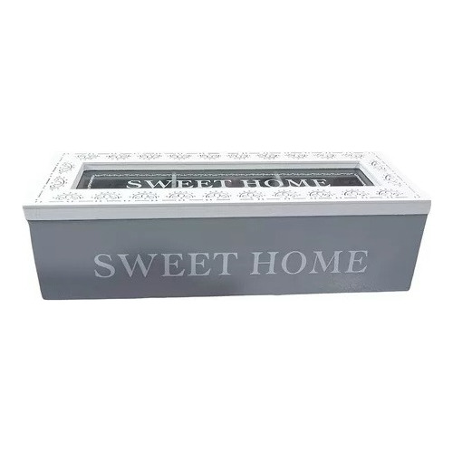 Caja De Te 3 Divisiones Madera Sweet Home