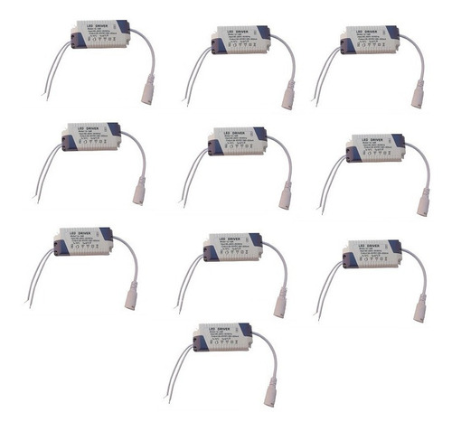 Imagem 1 de 2 de Kit 10 Reator Drive Fonte 12w A 18w Para Plafon Led Bivolt