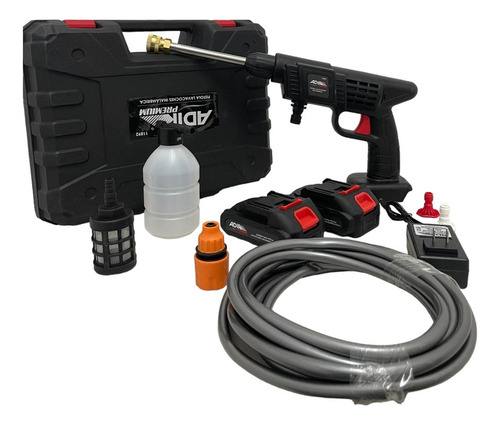 Kit Hidrolavadora Inalambrica Para Autos Adir + Shampoo 2 Pz Negro