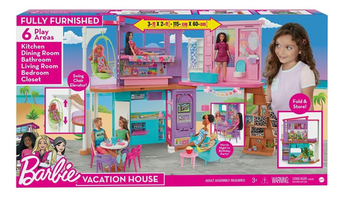 Barbie Casa De Vacaciones (42 Pulgadas) Juego De Casa De Mu.