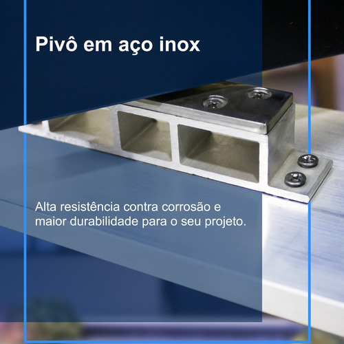 Porta Pivotante De Aluminio Com Puxador De 1 Metro Wt