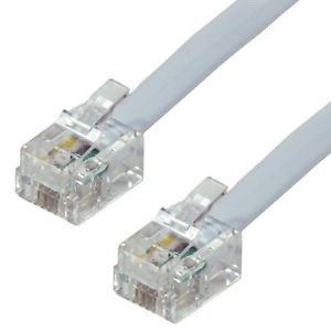 Cable  Telefono Miyako 7ft 2mt Rj11 Negro Gris