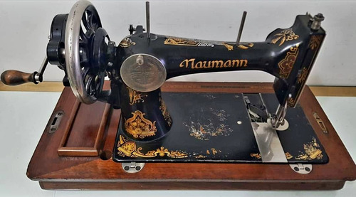 Maquina Coser Naumann Manual Manija Portátil Caja Madera (Usado)