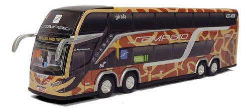 Miniatura Ônibus Sampaio Girafa G8 Double Decker 4 Eixos30cm