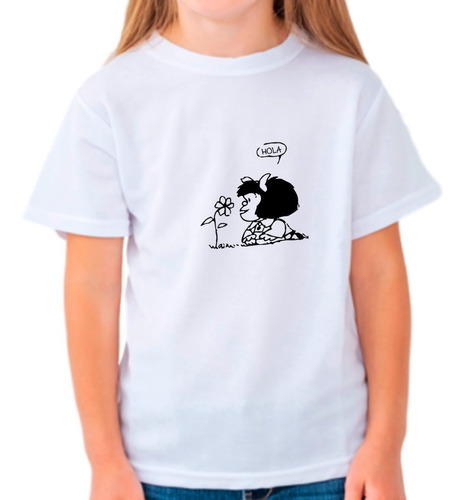 Franela Sublimada Para Niños Unisex Mafalda Flor
