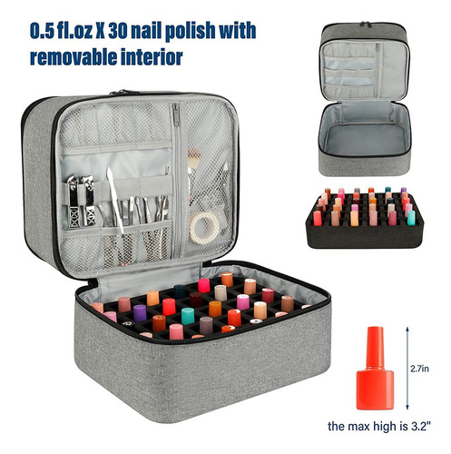 Bolsa Organizadora De Esmaltes De Uñas, Más De 30 Botellas D