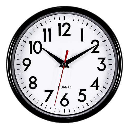 Reloj De Pared Cuarzo Redondo Fácil De Leer 20 Cm