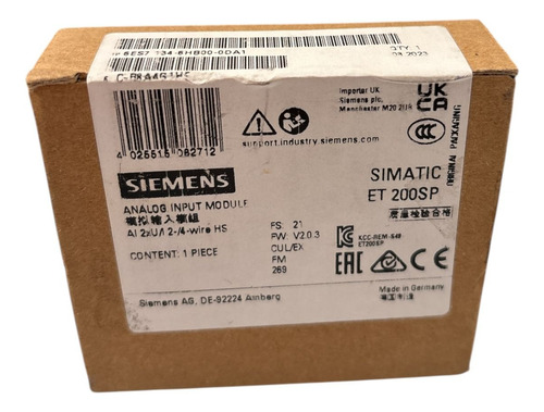 Siemens 6es7134-6hb00-0da1 Analog Input Module