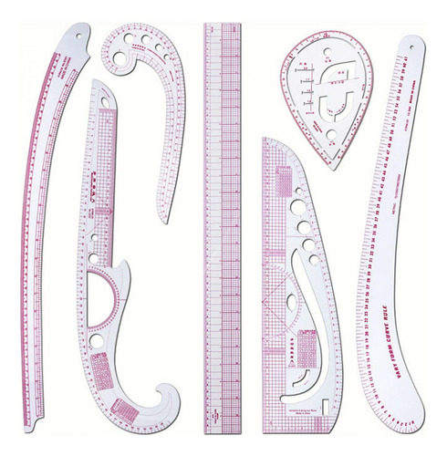 Conjunto De Regla Curva Francesa Para Coser, 7 Piezas