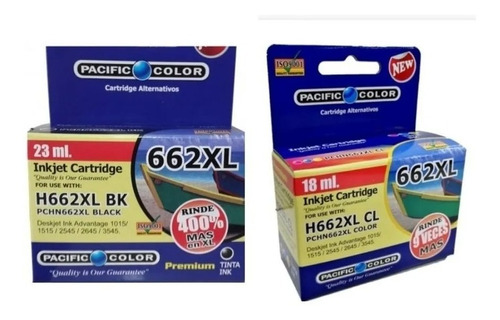 Pack Tintas 662 Xl Negro-color Pacific Color Envio Gratis 