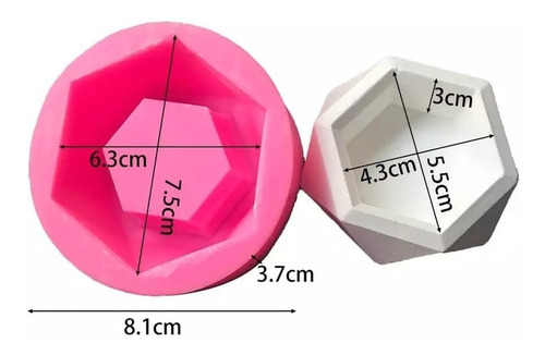 Imagen 3 de 10 de Molde Silicon Para Maceta Suculentas Cactus Velas Resina