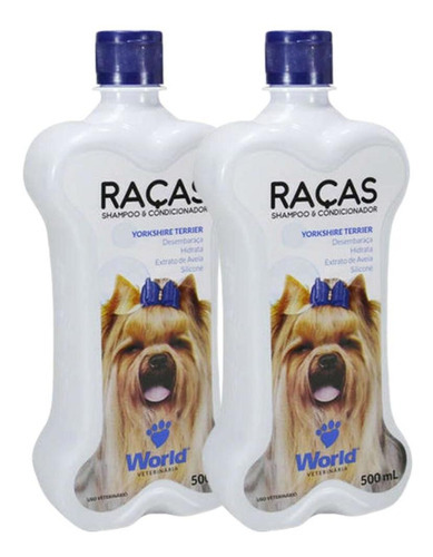 Kit Shampoo 2x1 Para Cães World Raças Yorkshire 2uni