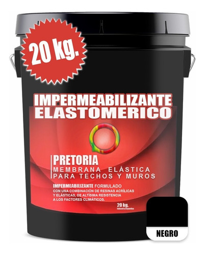 Membrana Liquida Económica Pretoria X 20kgs. Color Negro